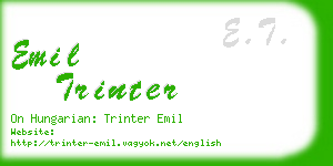 emil trinter business card